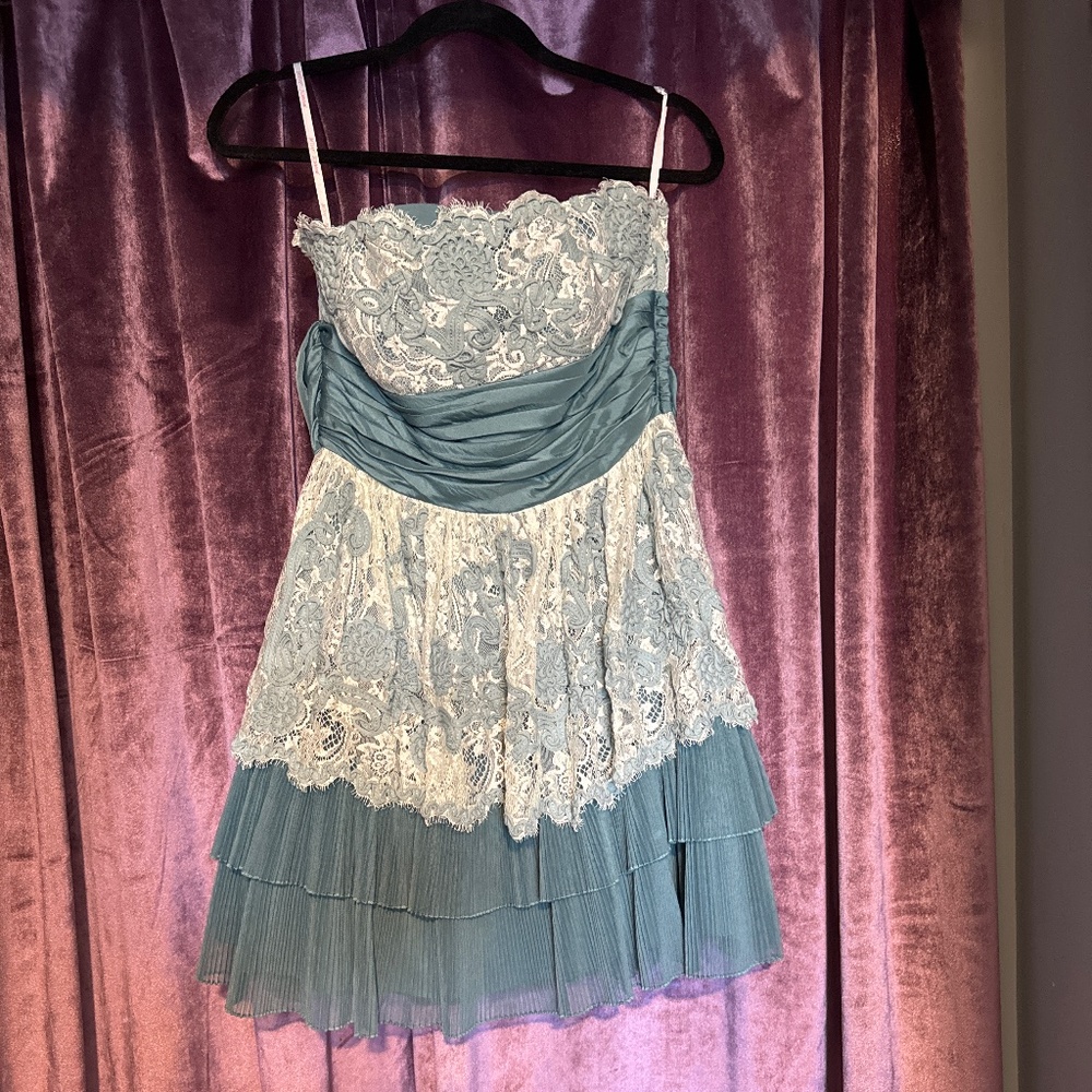 Betsey Johnson Blue & White Lace Dress